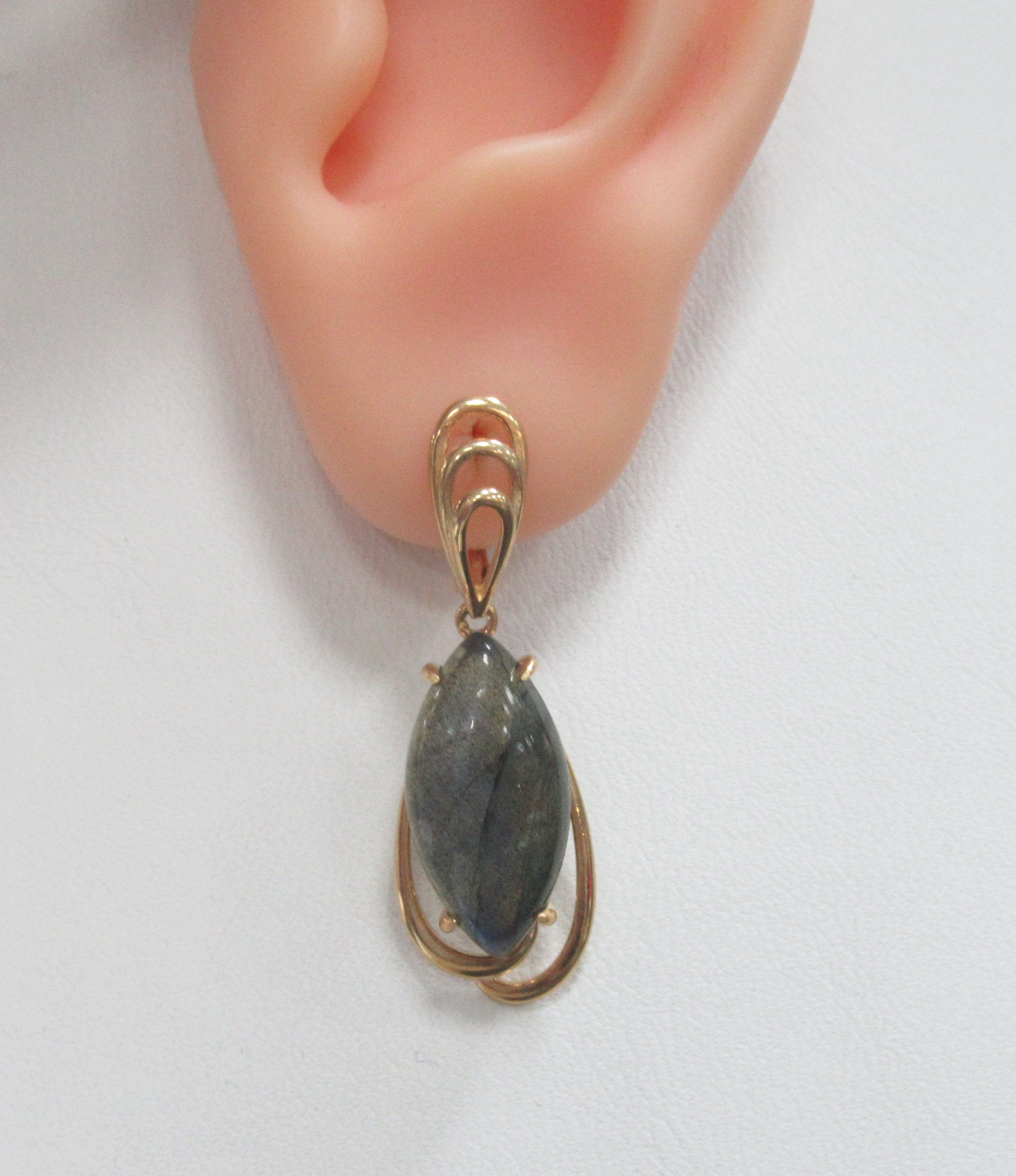 Серебряные серьги с лабрадоритами